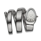 35mm Tubogas Double Spiral Steel Diamonds Silver Dial