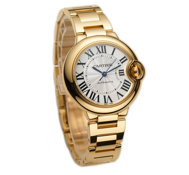 33mm 18k Yellow Gold Silver Dial Auto