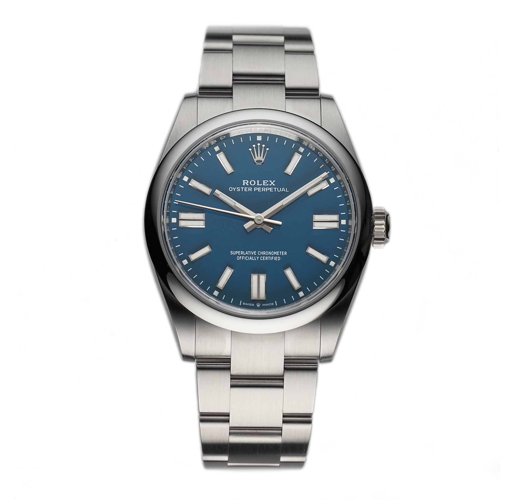Rolex Oyster Perpetual 41mm No-Date Med Blue Index Dial 134300