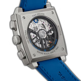 39mm Titanium Chronograph Blue Skeleton Dial