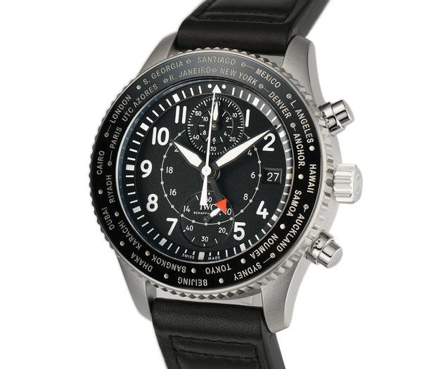 46mm Timezoner Stainless Steel Chrono Black Dial 2023