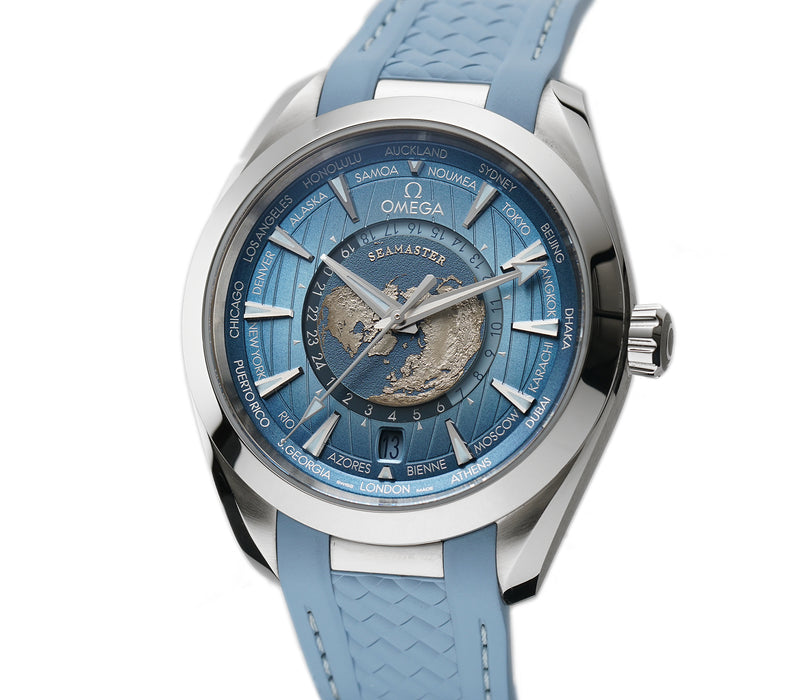 43mm Aqua Terra Worldtimer Summer Blue 2023