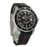40mm Steel Black Bezel Insert P Serial Circa 2000 With RubberB Strap