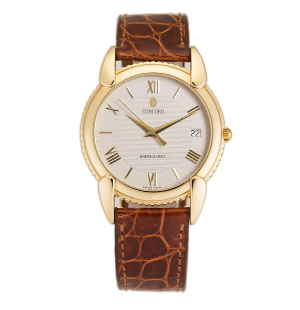 35mm Vintage 18k Yellow Gold Dress Watch