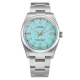 36mm No-Date Stainless Steel Turquoise Blue Index Dial
