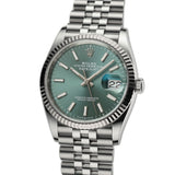 36mm Steel Mint Green Dial Fluted Bezel Jubilee