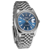 41mm Steel Blue Index Dial Fluted Bezel Jubilee