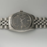 36mm Vintage Steel Engine Turned Slate Grey Dial Circa 1973