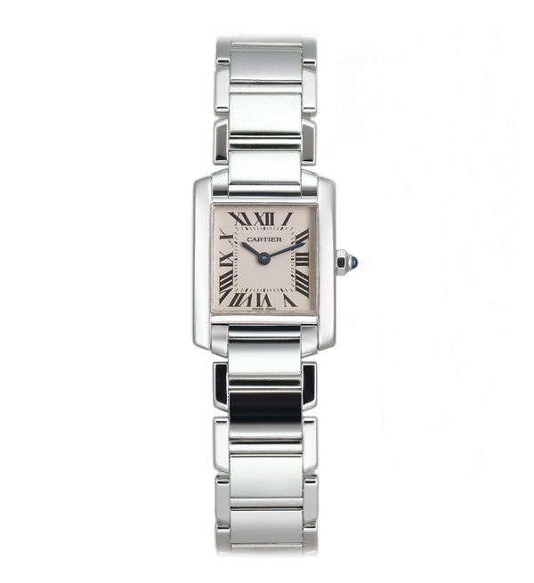 20mm Ladies Tank Francaise 18k White Gold Quartz Box and Papers 2000