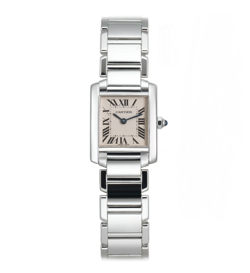 20mm Ladies Tank Francaise 18k White Gold Quartz Box and Papers 2000