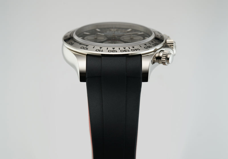 40mm 18k White Gold Black Dial Caliber 4131 With RubberB