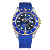 41mm Steel and Yellow Gold Ceramic Bezel Blue Dial RubberB Included