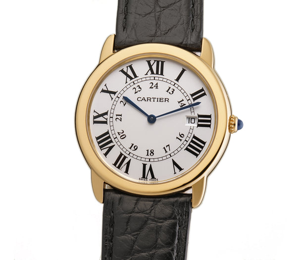 Cartier 36mm Ronde Solo 18k Rose Gold Automatic Silver Dial 