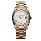 36mm 18k Everose Gold President White Dial
