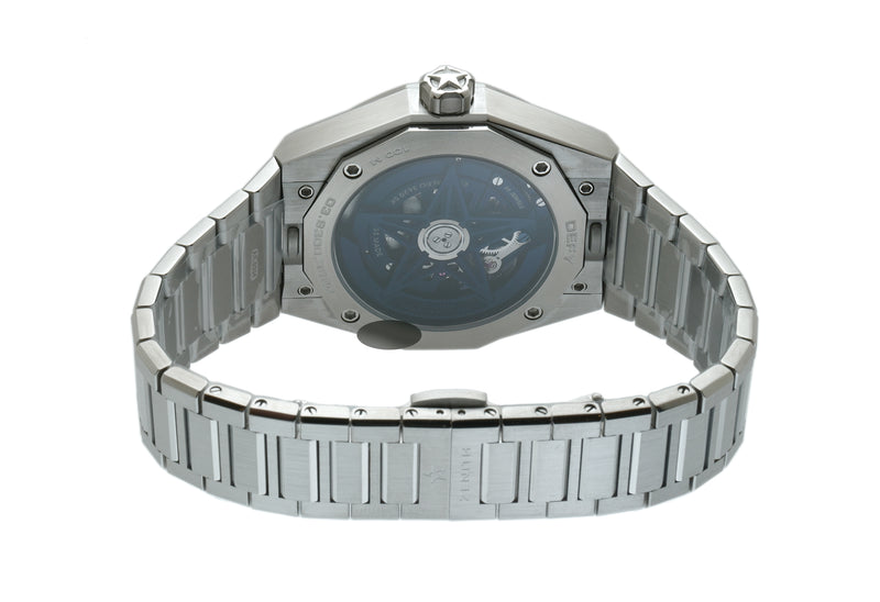 41mm Skyline Skeleton Steel Blue Dial