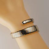 35mm Tubogas Single Spiral Steel and 18k YG Diamond Bezel Silver Dial