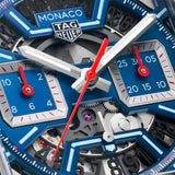 39mm Titanium Chronograph Blue Skeleton Dial