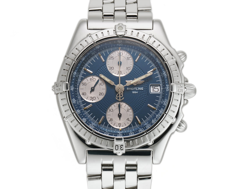 39mm Chronograph Stainless Steel Blue Dial