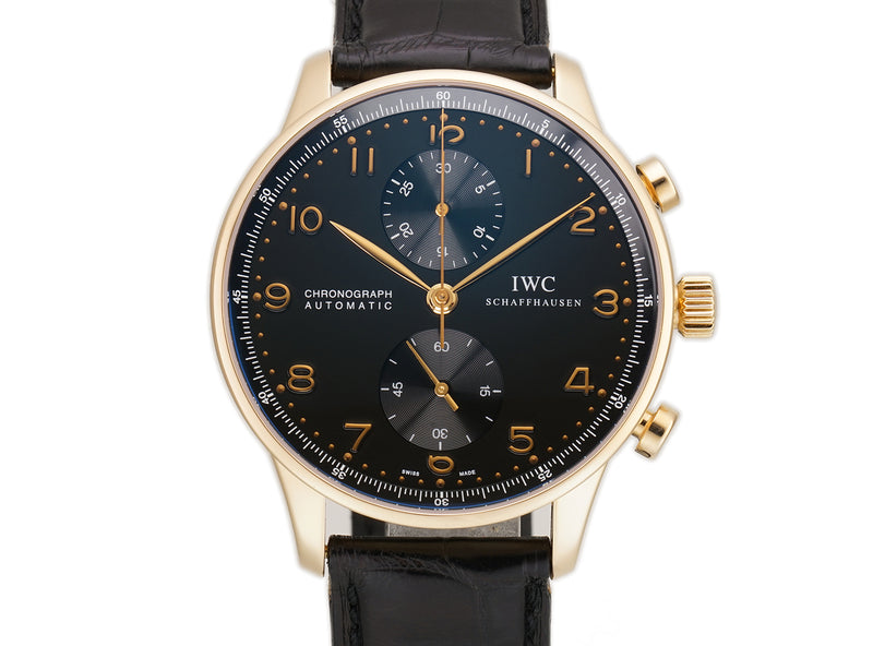 41mm Chronograph 18k Rose Gold Black Dial IWC Factory Serviced 2024