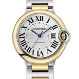 36mm Silver Guilloche Dial Stainless Steel and 18k Yellow Gold Bracelet