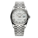36mm Steel White Roman Dial 18k Fluted Bezel Jubilee 2023