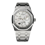 39mm Dual Time Power Reserve Steel Silver Dial 2017