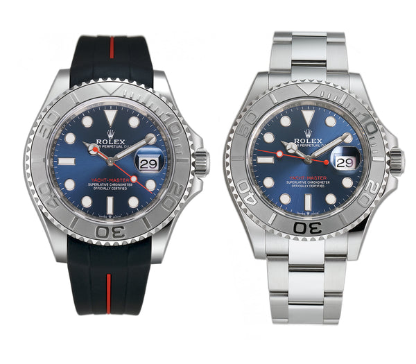 40 Stainless Steel Platinum Bezel Blue Dial With Black RubberB