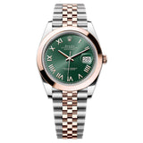 41mm Steel & Everose Green Mint Roman Dial Jubilee Bracelet