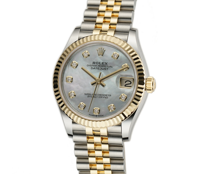 31mm Steel and 18k YG MOP Mother of Pearl Diamond Dial Jubilee