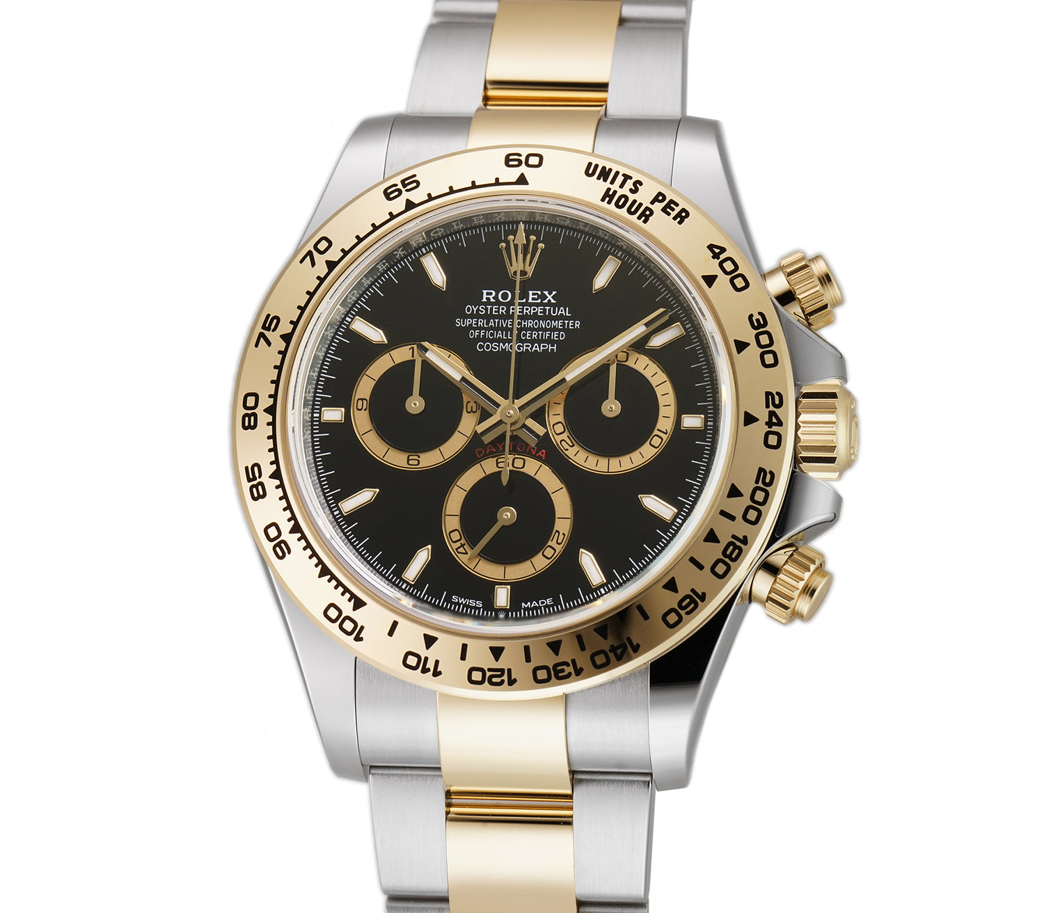 Rolex daytona steel outlet and gold black dial