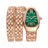 35mm Tubogas 18k Rose Gold Diamonds Green Dial