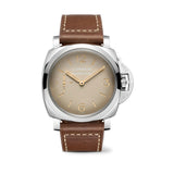 47mm Luminor Steel Ivory Sandwich Dial Brown Leather Strap