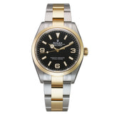 36mm Steel and 18K Yellow Gold Black Dial