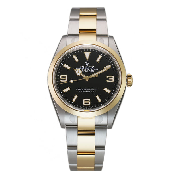 36mm Steel and 18K Yellow Gold Black Dial