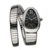 35mm Tubogas Single Spiral Steel Diamonds Black Dial
