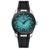 38mm Aqua Terra 150M Steel Turquoise Dial Black Strap
