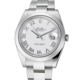 Steel 41mm White Roman Dial Oyster Bracelet