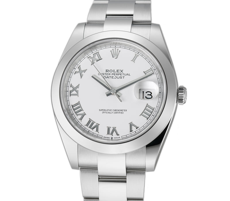 Steel 41mm White Roman Dial Oyster Bracelet