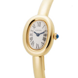 19mm 18k Yellow Gold Bangle Silver Roman Dial Size 16