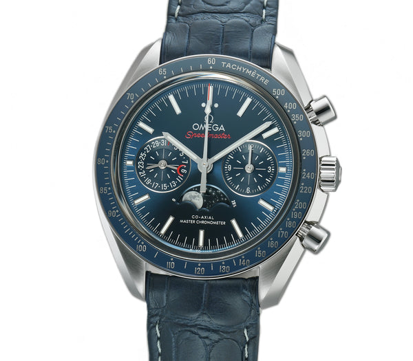 44mm Moonphase Chronograph Steel Blue Dial Full Set 2022