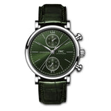 39mm Stainless Steel Chronograph Green Dial On Green Strap