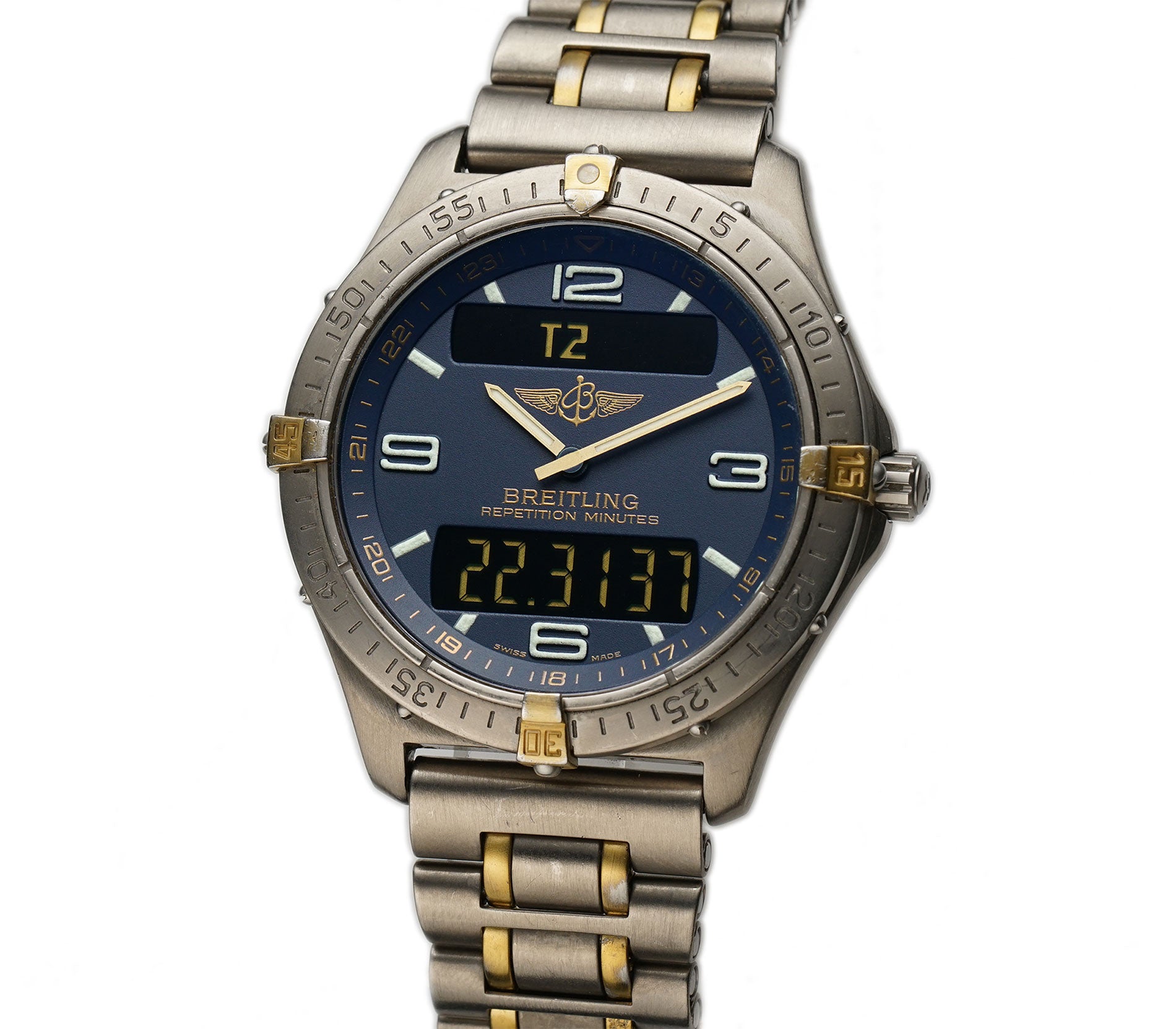 40mm Vintage Aerospace Titanium and 18k YG Blue Dial