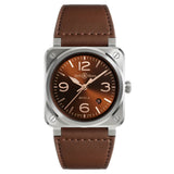 41mm BR-03 Golden Heritage Steel Brown Strap