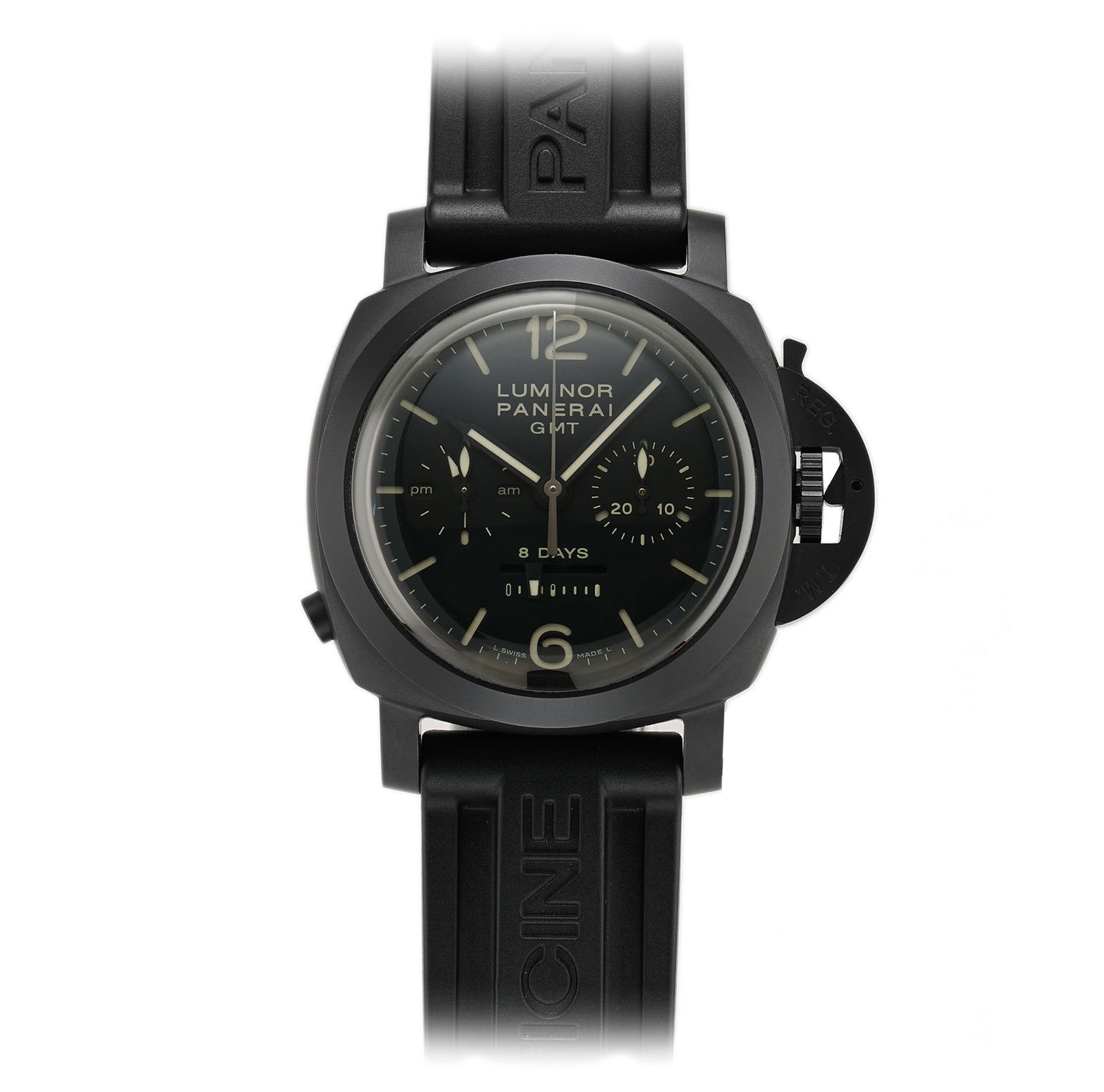 Officine Panerai Luminor 1950 Ceramic 8 Days Monopulsante GMT PAM 317 Element iN Time NYC