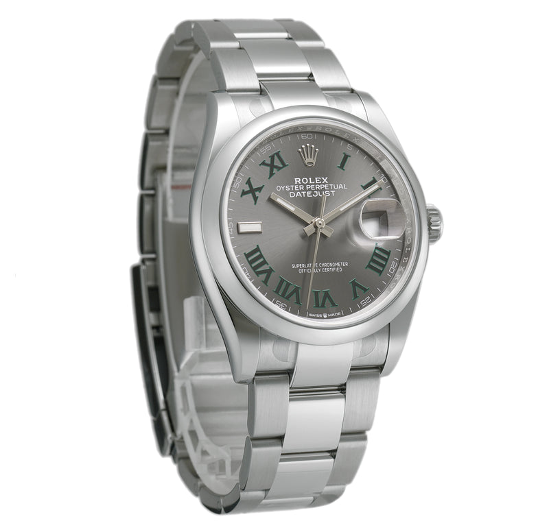 36mm Steel Wimbledon Roman Dial Oyster Bracelet