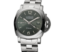 40mm Quaranta BiTempo Steel Green Dial