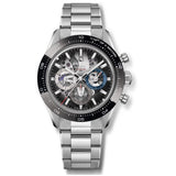 41mm Sport Chronograph Ceramic Bezel Steel Skeleton Black Dial