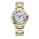 36mm Silver Guilloche Dial Stainless Steel and 18k Yellow Gold Bracelet