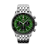 46mm B01 Chronograph Green Dial Stainless Steel Bracelet