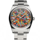 36mm No-Date Steel Multicoloured Motif Dial